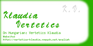 klaudia vertetics business card